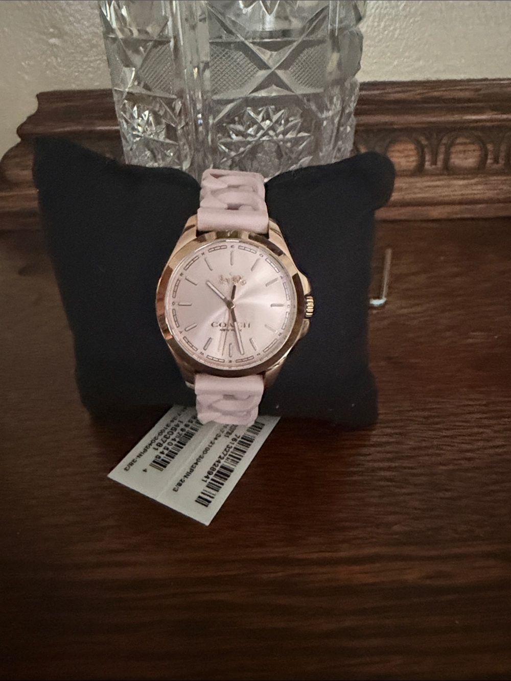 Coach Rose Gold-Tone Case with Light Pink Silicone Strap Watch